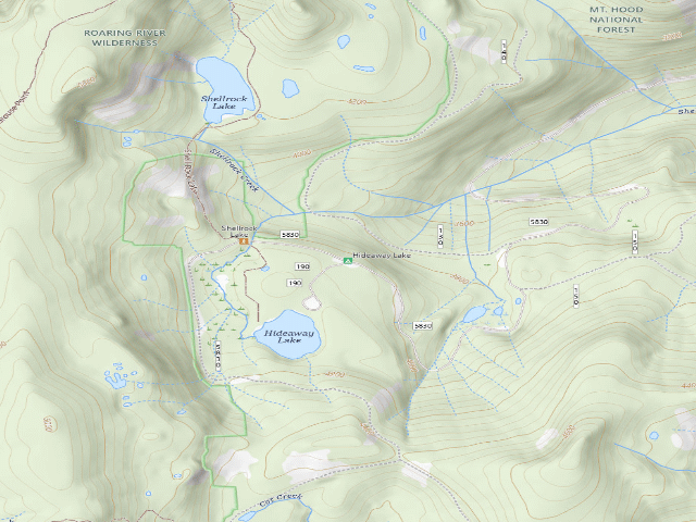USGS topographic map of Hideaway Lake