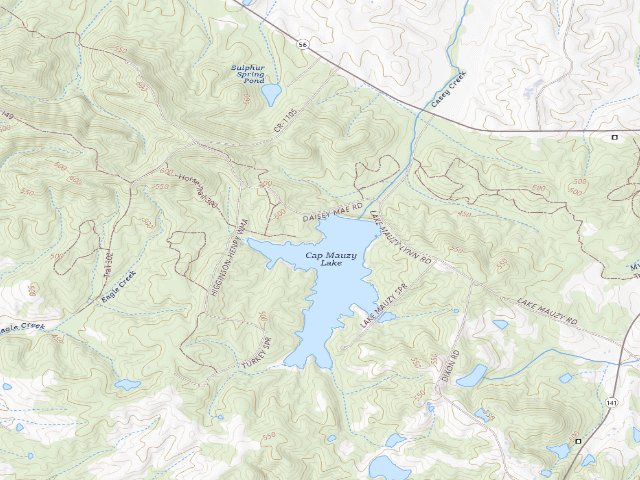USGS topographic map of Higginson-Henry WMA - Designated Camping Area (north)