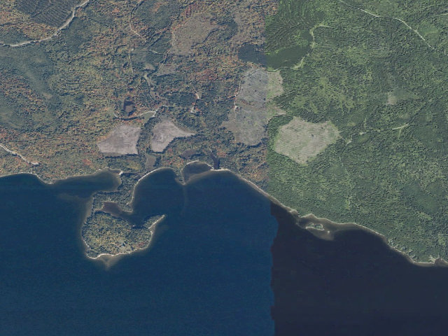 Aerial image of High Bank (Moosehead Lake Shoreline Public Land)