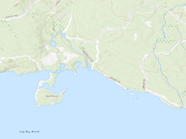 USGS topographic map of High Bank (Moosehead Lake Shoreline Public Land)