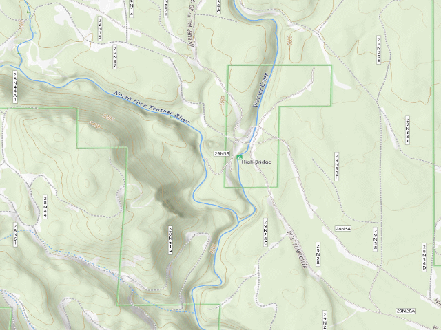 USGS topographic map of High Bridge Campground