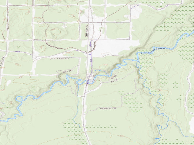 USGS topographic map of High Bridge State Forest Campground