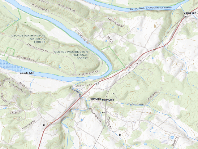 USGS topographic map of High Cliff Canoe-Decommissioned