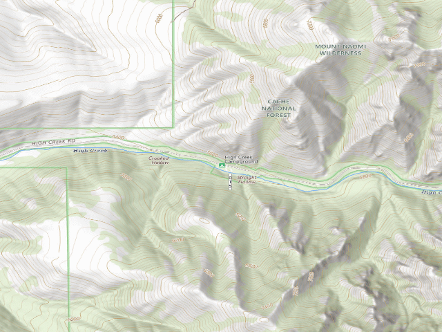 USGS topographic map of High Creek Campground
