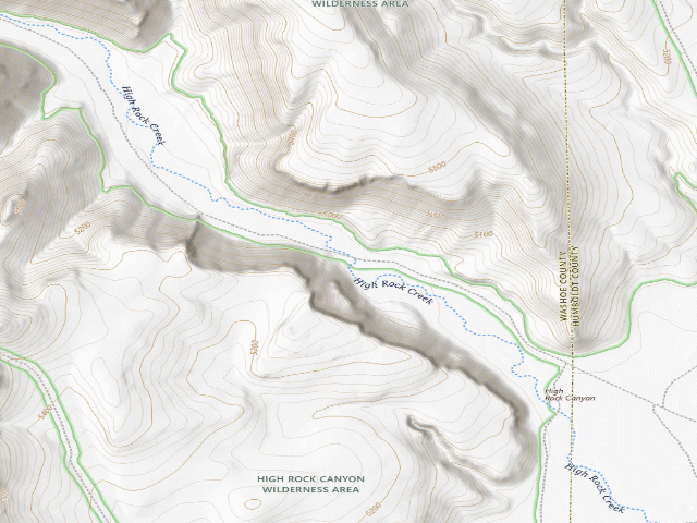 USGS topographic map of High Rock Canyon