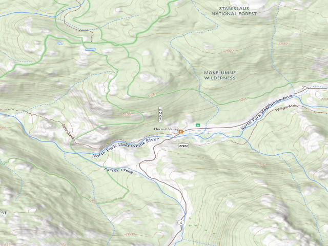 USGS topographic map of Highway 4 Ohv-Hermit Valley