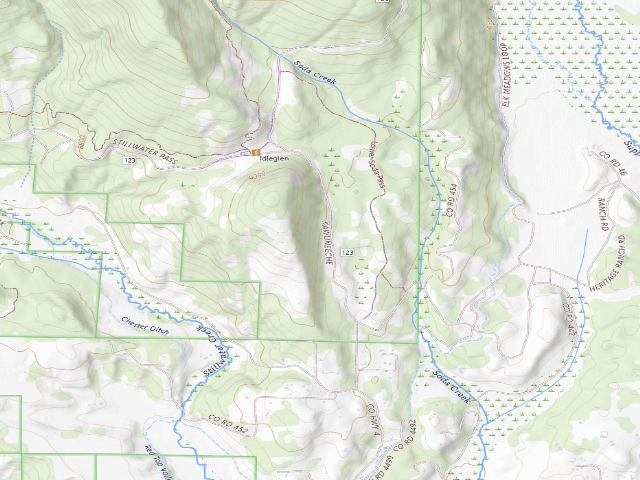 USGS topographic map of Highway 4 Pullout Dispersed camping