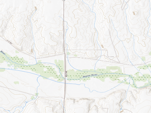 USGS topographic map of Highway Campground (Optima WMA)