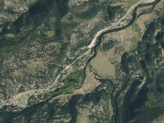 Aerial image of Highway Springs Campground