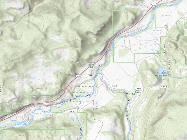 USGS topographic map of Highway Springs Campground