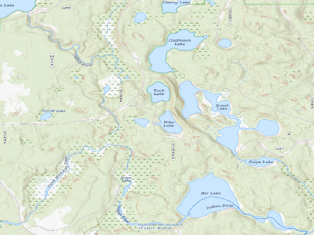 USGS topographic map of Hike Lake Camping Area