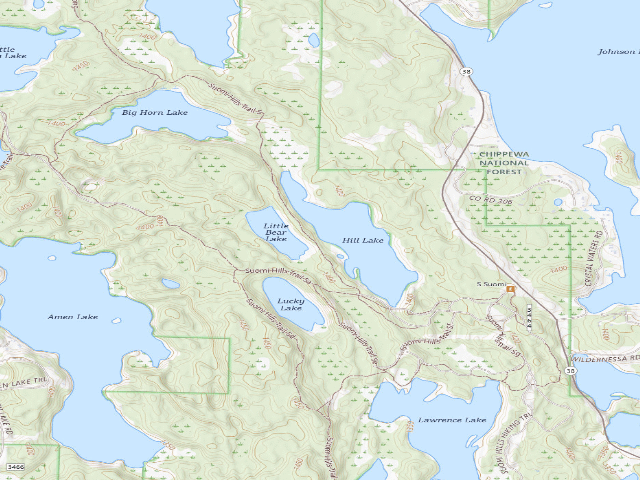 USGS topographic map of Hill Lake (M86)