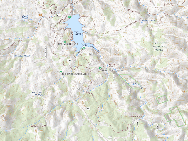 USGS topographic map of Hilltop Campground