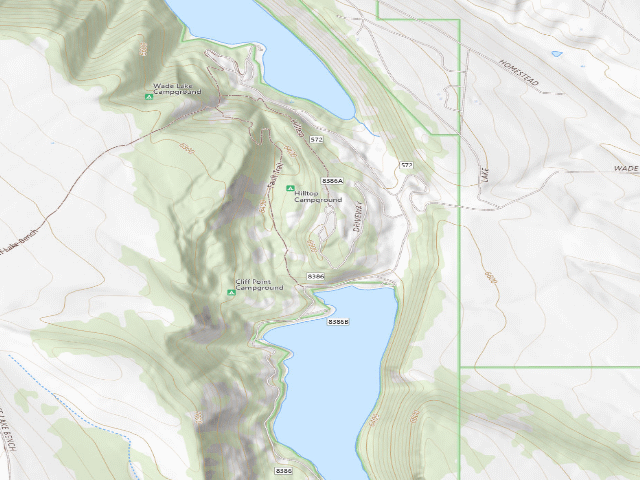 USGS topographic map of Hilltop Campground