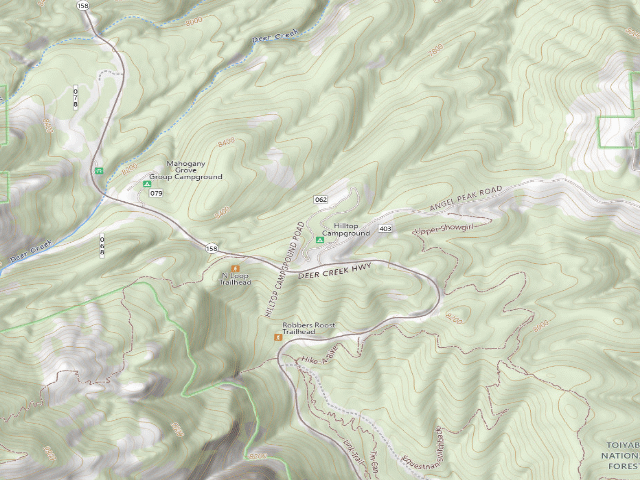USGS topographic map of Hilltop  Campground
