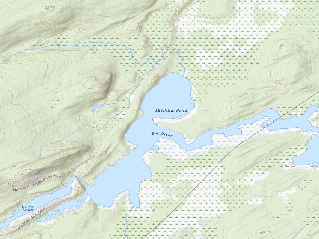 USGS topographic map of Hitchins Pond Campsite 4 [DEC #3293] (Eastern Five Ponds Access Primitive Area)