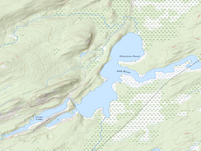 USGS topographic map of Hitchins Pond Campsite 5 [DEC #3290] (Eastern Five Ponds Access Primitive Area)