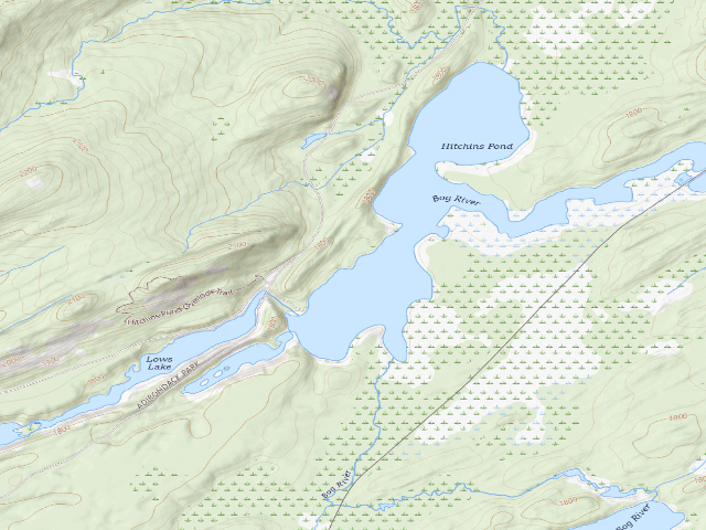 USGS topographic map of Hitchins Pond Campsite 6 [DEC #3287] (Eastern Five Ponds Access Primitive Area)