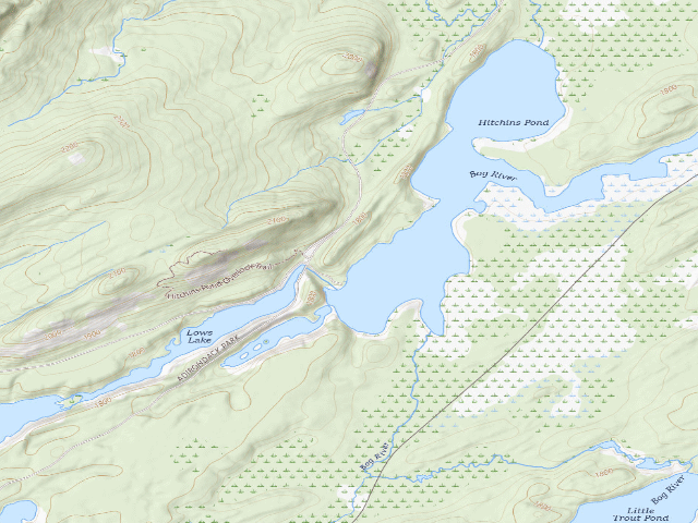 USGS topographic map of Hitchins Pond Campsite 7 [DEC #3300] (Eastern Five Ponds Access Primitive Area)