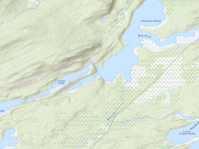 USGS topographic map of Hitchins Pond Campsite 8 [DEC #3291] (Eastern Five Ponds Access Primitive Area)