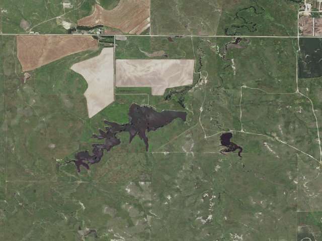 Aerial image of Hodgeman State Fishing Lake