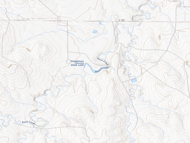 USGS topographic map of Hodgeman State Fishing Lake