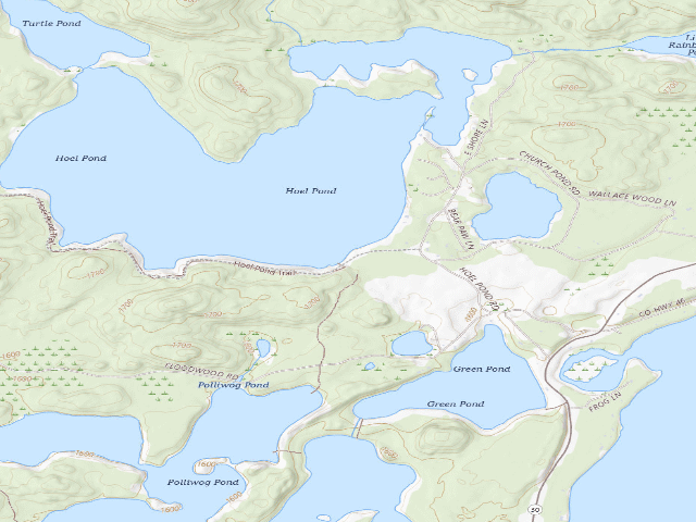 USGS topographic map of Hoel Pond Site 1 (Saranac Lakes Wild Forest)