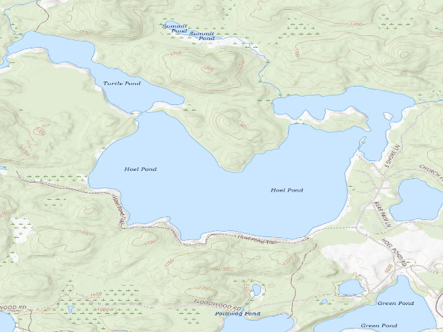 USGS topographic map of Hoel Pond Site 6 (Saranac Lakes Wild Forest)