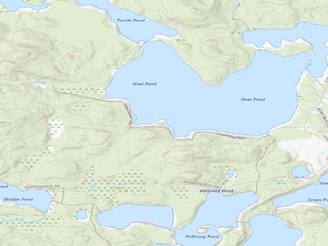 USGS topographic map of Hoel Pond Site 8 (Saranac Lakes Wild Forest)