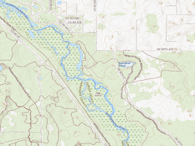 USGS topographic map of Hog Island Campground