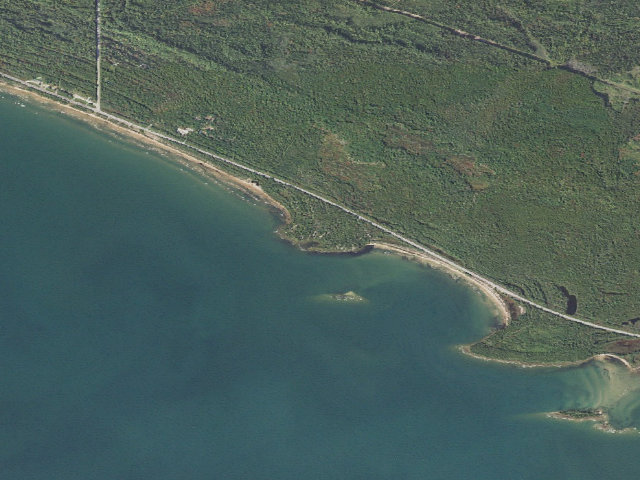 Aerial image of Hog Island Point State Forest Campground