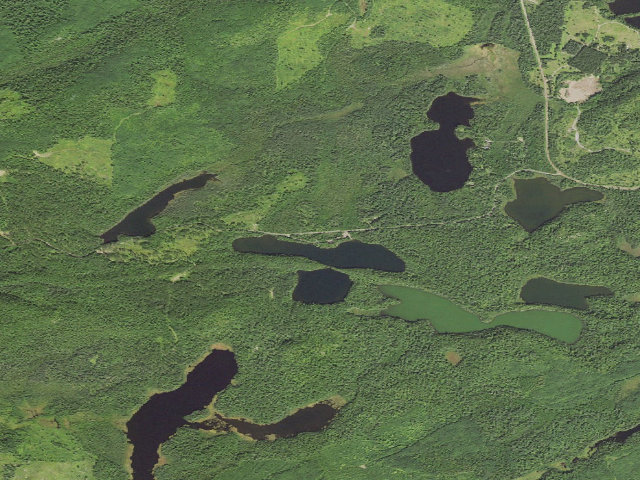 Aerial image of Hogback Lake Campground