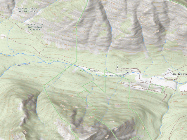 USGS topographic map of Holden Ballpark Campground