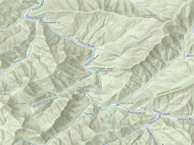 USGS topographic map of Holder Cove Campground