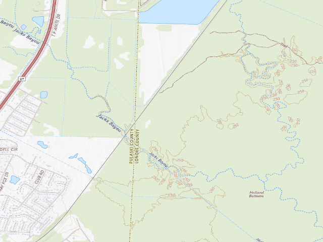 USGS topographic map of Holland Bottoms Camping Area #1