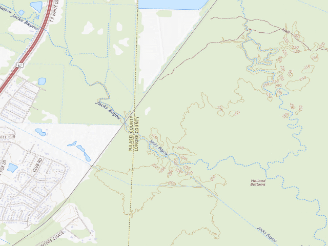 USGS topographic map of Holland Bottoms Camping Area #4