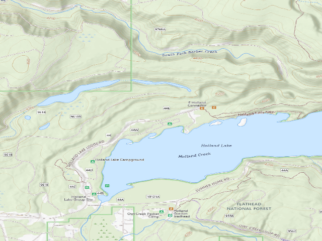 USGS topographic map of Holland Lake Campground Bay Loop
