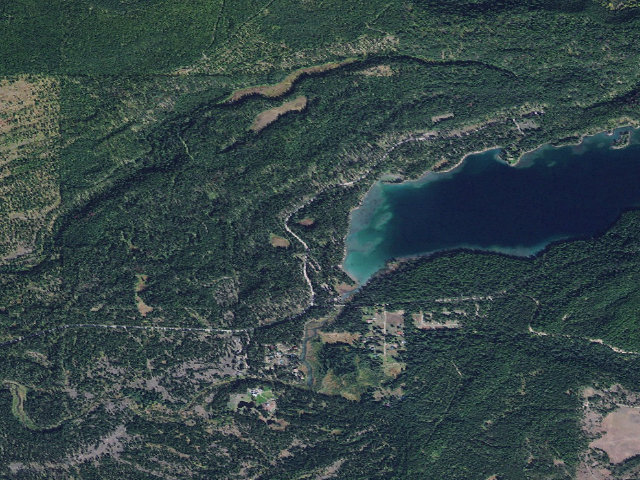 Aerial image of Holland Lake Campground Larch Loop