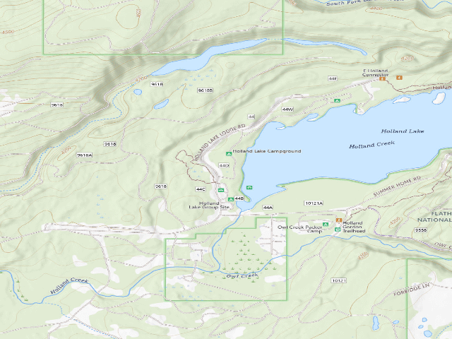 USGS topographic map of Holland Lake Campground Larch Loop