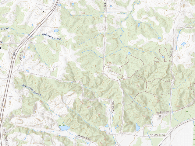 USGS topographic map of Holly Ridge Conservation Area