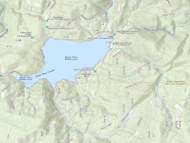 USGS topographic map of Hollywood Point Campground