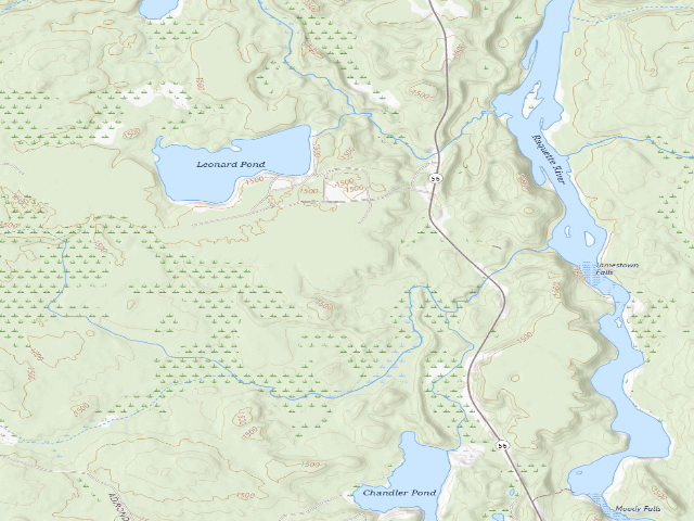 USGS topographic map of Hollywood Road Campsite 2 (Grass River Wild Forest)