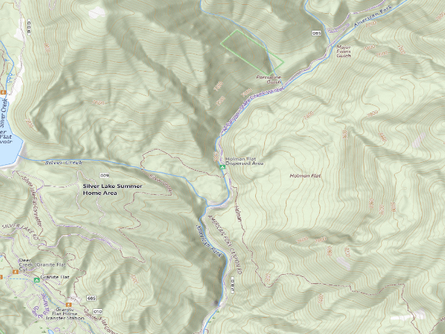USGS topographic map of Holman Flat Dispersed Area