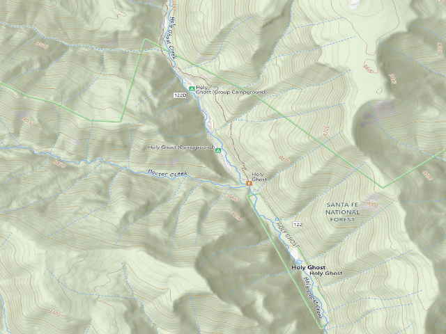 USGS topographic map of Holy Ghost Campground