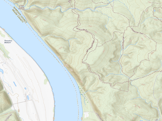 USGS topographic map of Homestead Overnight Shelter - Adventure Trail (Harrison-Crawford State Forest)