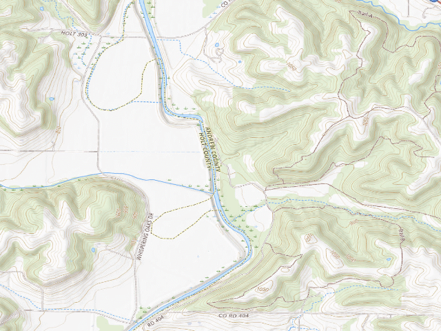 USGS topographic map of Honey Creek Conservation Area