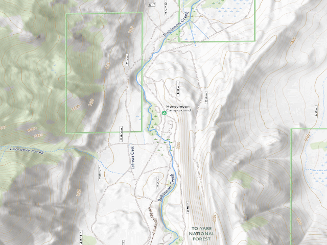 USGS topographic map of Honeymoon Flat Campground