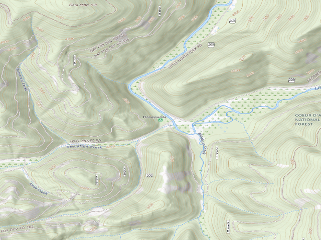 USGS topographic map of Honeysuckle