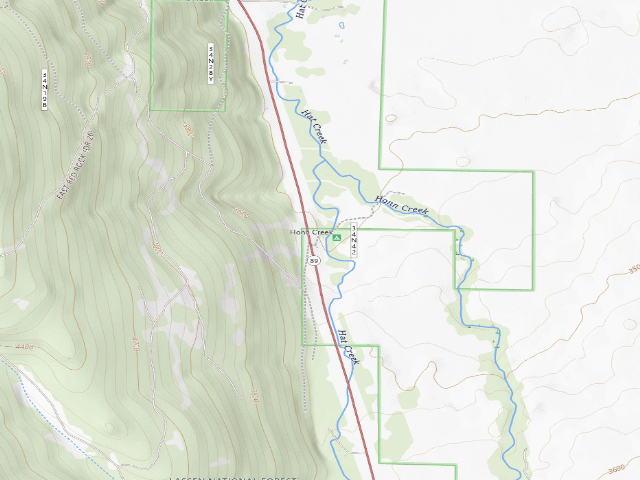 USGS topographic map of Honn Campground