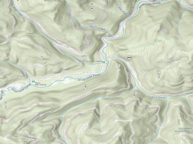 USGS topographic map of Hook Creek Camp